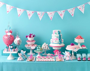 Teal-and-Pink-Dessert-Table